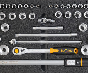 Kfz-Werkzeugsatz 4, Steckschlüssel 1/2" (54 Teile), Einlagengröße 300x600mm