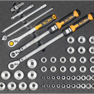 Kfz-Werkzeugsatz 4, Steckschlüssel 1/2" (54 Teile), Einlagengröße 500x450mm