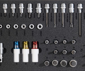 Kfz-Werkzeugsatz 5, Aufsteckeinsätze 1/2" (50 Teile), Einlagengröße 300x600mm