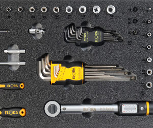 Kfz-Werkzeugsatz 6, Aufsteckeinsätze 1/4" (71 Teile), Einlagengröße 300x600mm