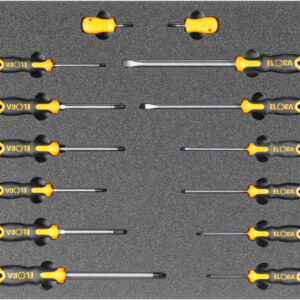 Kfz-Werkzeugsatz 7, Schraubendrehersatz (14 Teile), Einlagengröße 500x450mm