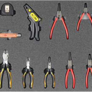 Kfz-Werkzeugsatz 9, VDE-Zangensatz (10 Teile) Einlagengröße 500x450mm