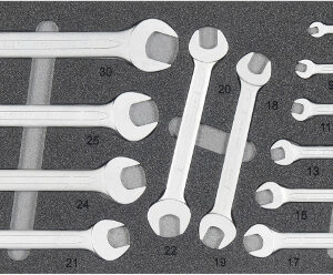 Kälte/Klima-Werkzeugsatz 3, Maulschlüssel (12 Teile), Einlagengröße 300x600mm