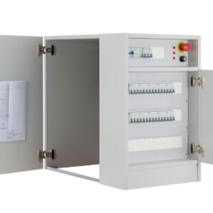 SybaNet Laborverteiler, 8 Schülerplätze, 1 Lehrerplatz, 3x EDV, Revi-Steckd.